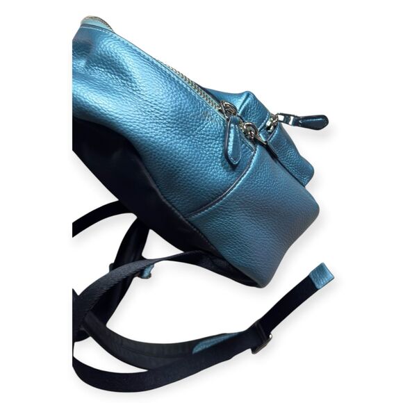 Coach F29795 Leather Mini Backpack Aqua Blue Silver Hardware School Travel Bag main image 4